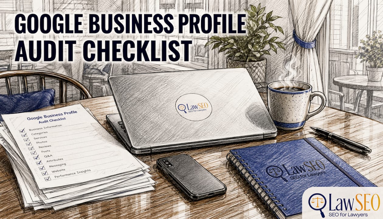 Google Business Profile audit materials on desk