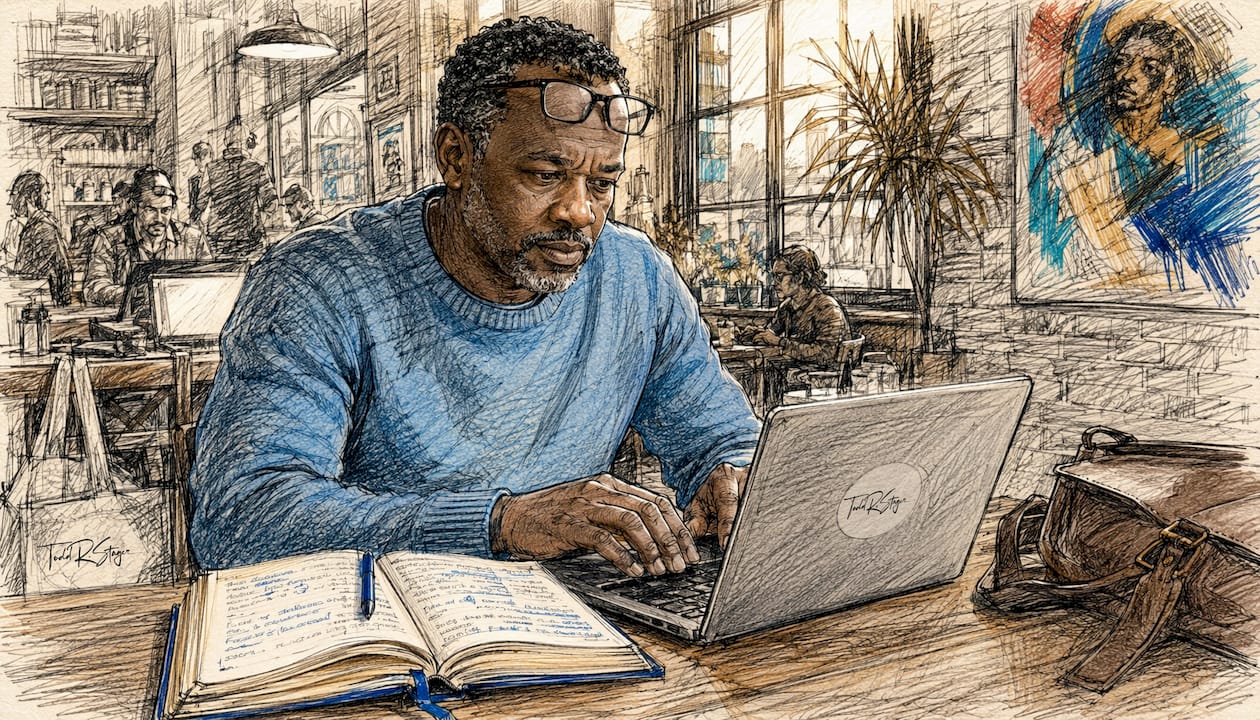 Hands typing on laptop managing citations
