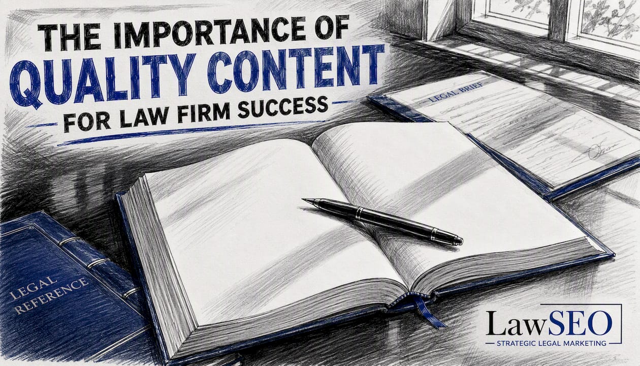 Legal reference book and workspace for SEO content quality