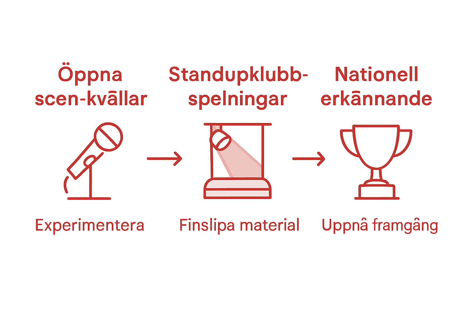 Så blir du ståuppkomiker i Sverige – en översikt i bild