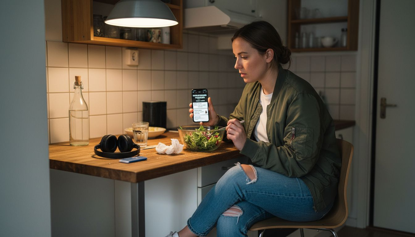 En kvinna gör sig i ordning inför en kväll på standupklubben.
