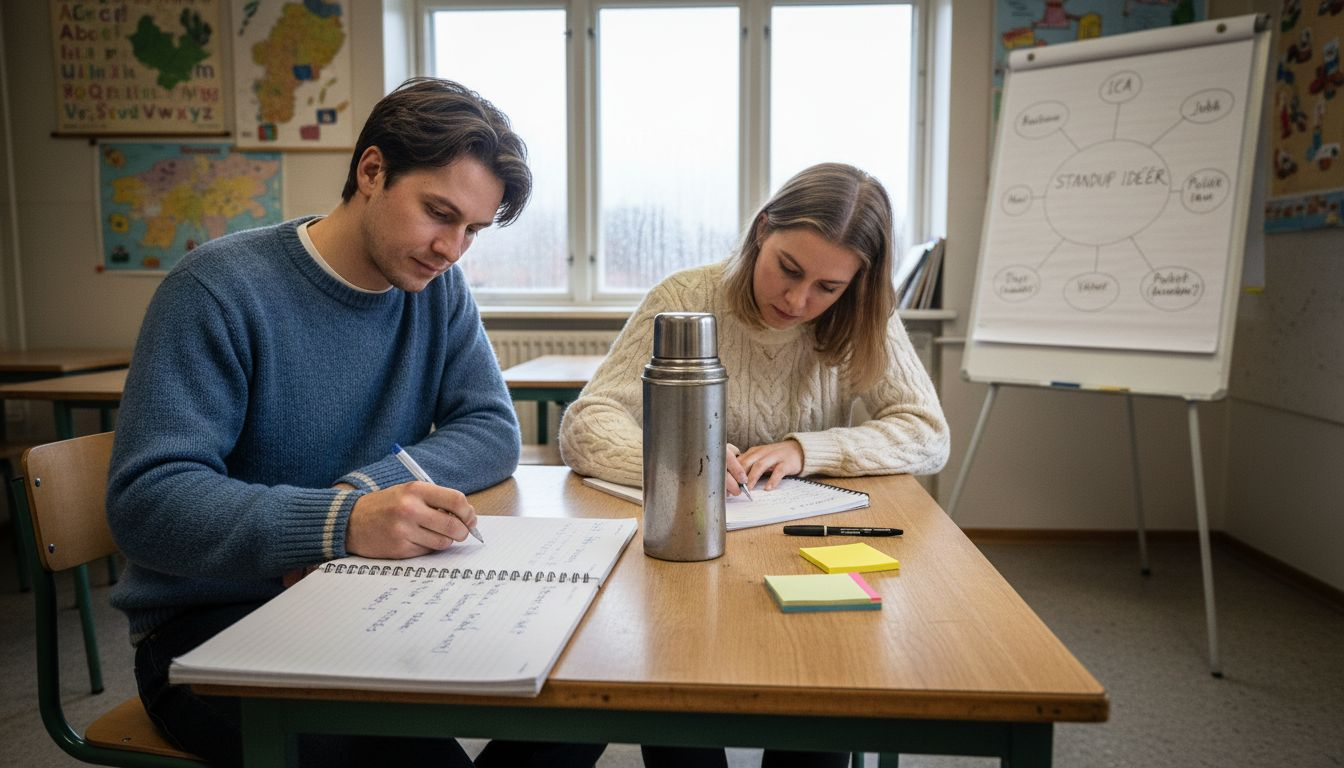 Komiker samlas för att spåna fram nya skämt och idéer tillsammans under en workshop.
