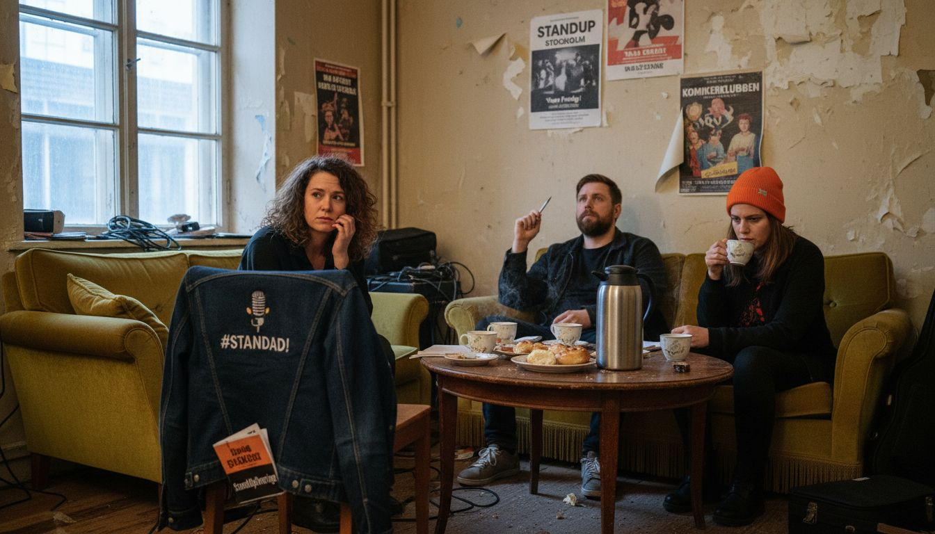 Komiker som pratar om psykisk ohälsa bakom scenen