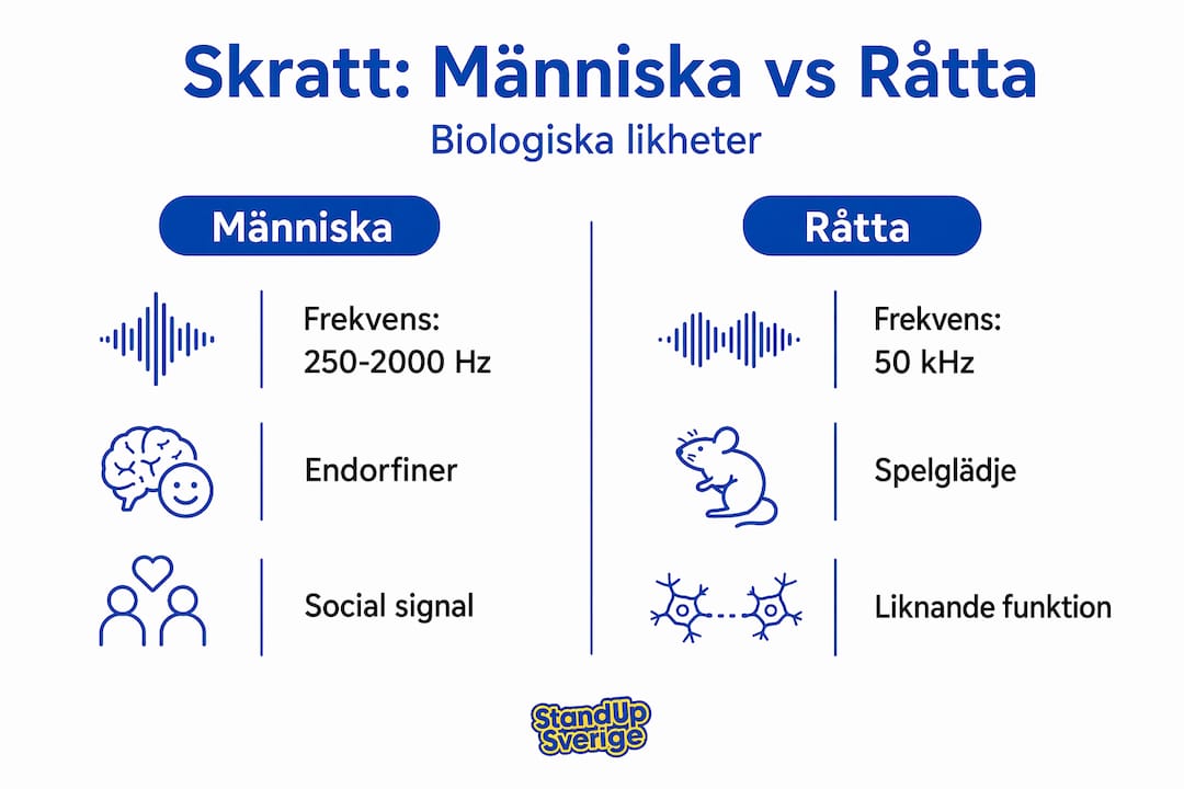 Infografik: Så skiljer sig människors och råttors skratt