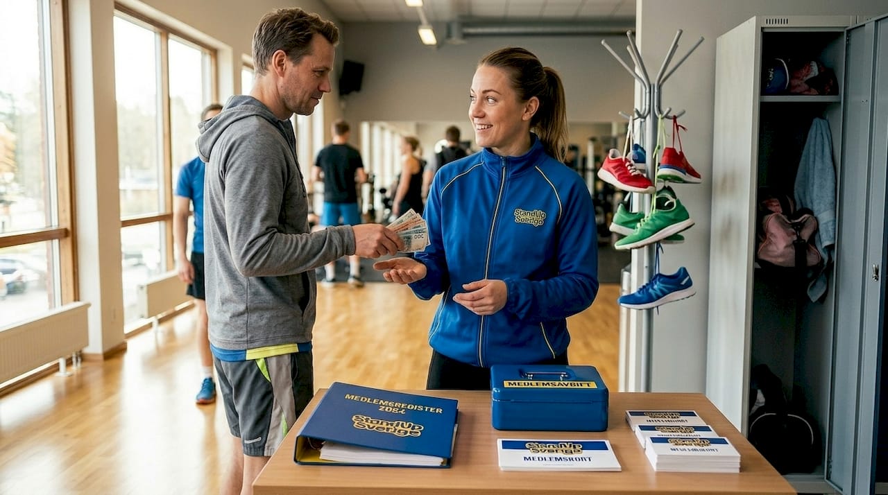 Du betalar medlemsavgiften direkt på plats i klubblokalen.