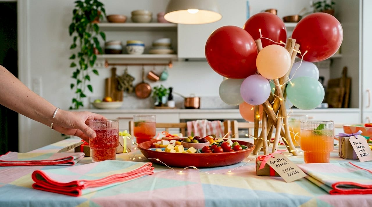 Festdukning i pastell och neon – en färgglad kombination som verkligen sätter stämningen på kalaset!