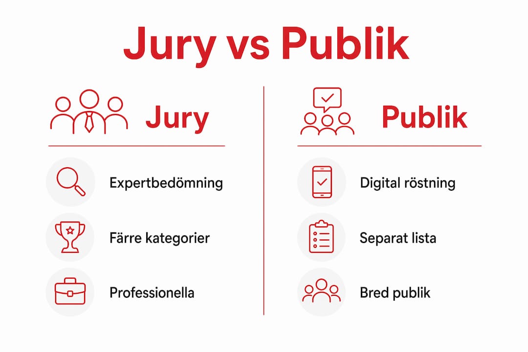 Infografik: Så skiljer sig juryns och publikens roll vid humorpriser