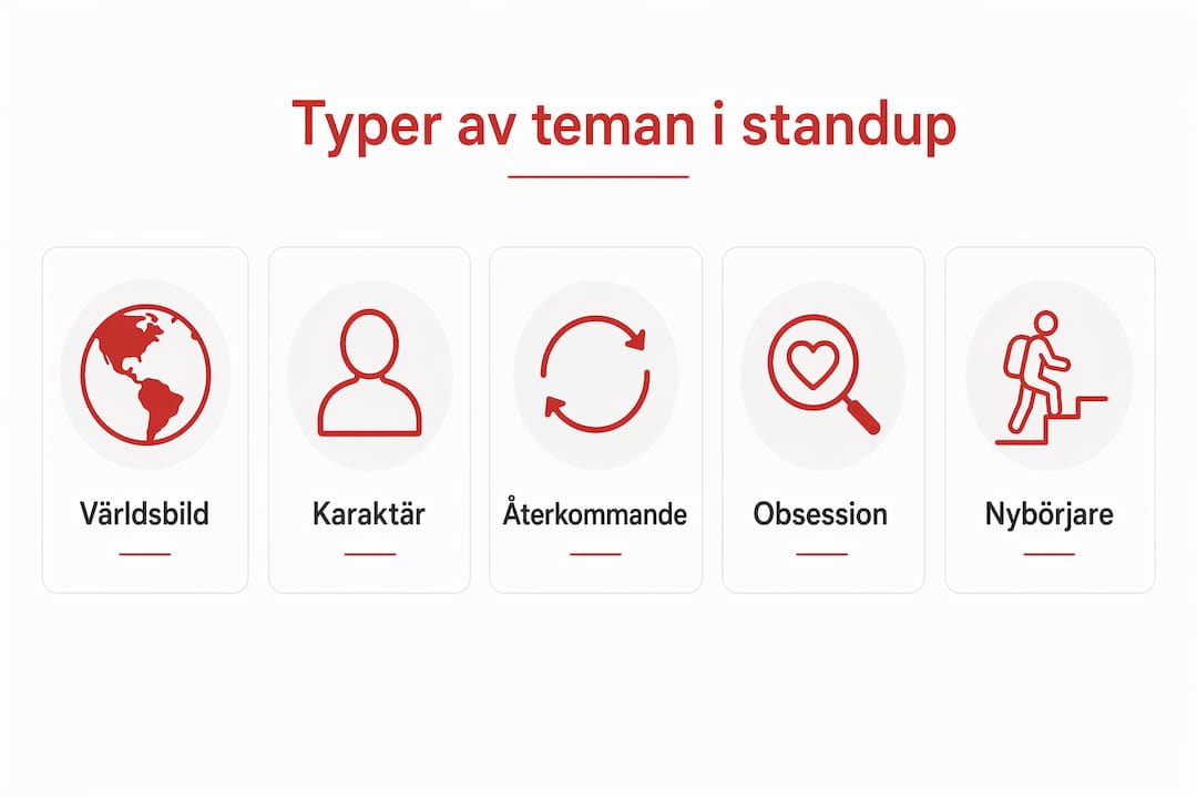 Illustration som visar hur olika teman inom standup är organiserade i en hierarki