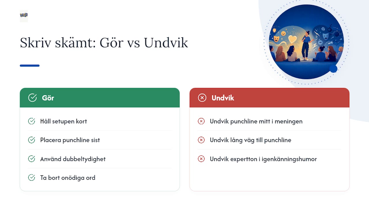 Hur skriver du skämt och humoristiska texter som faktiskt fungerar? — overview diagram
