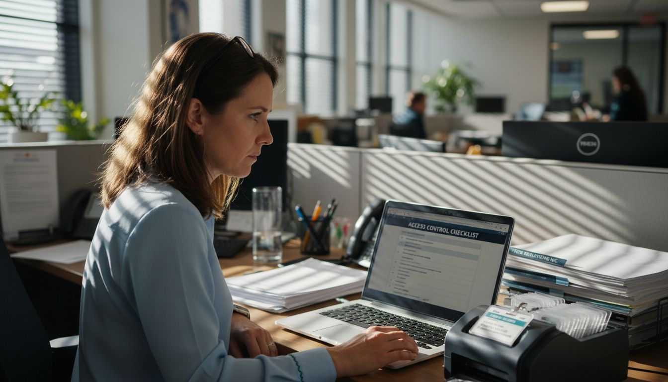 Administrator managing employee access controls