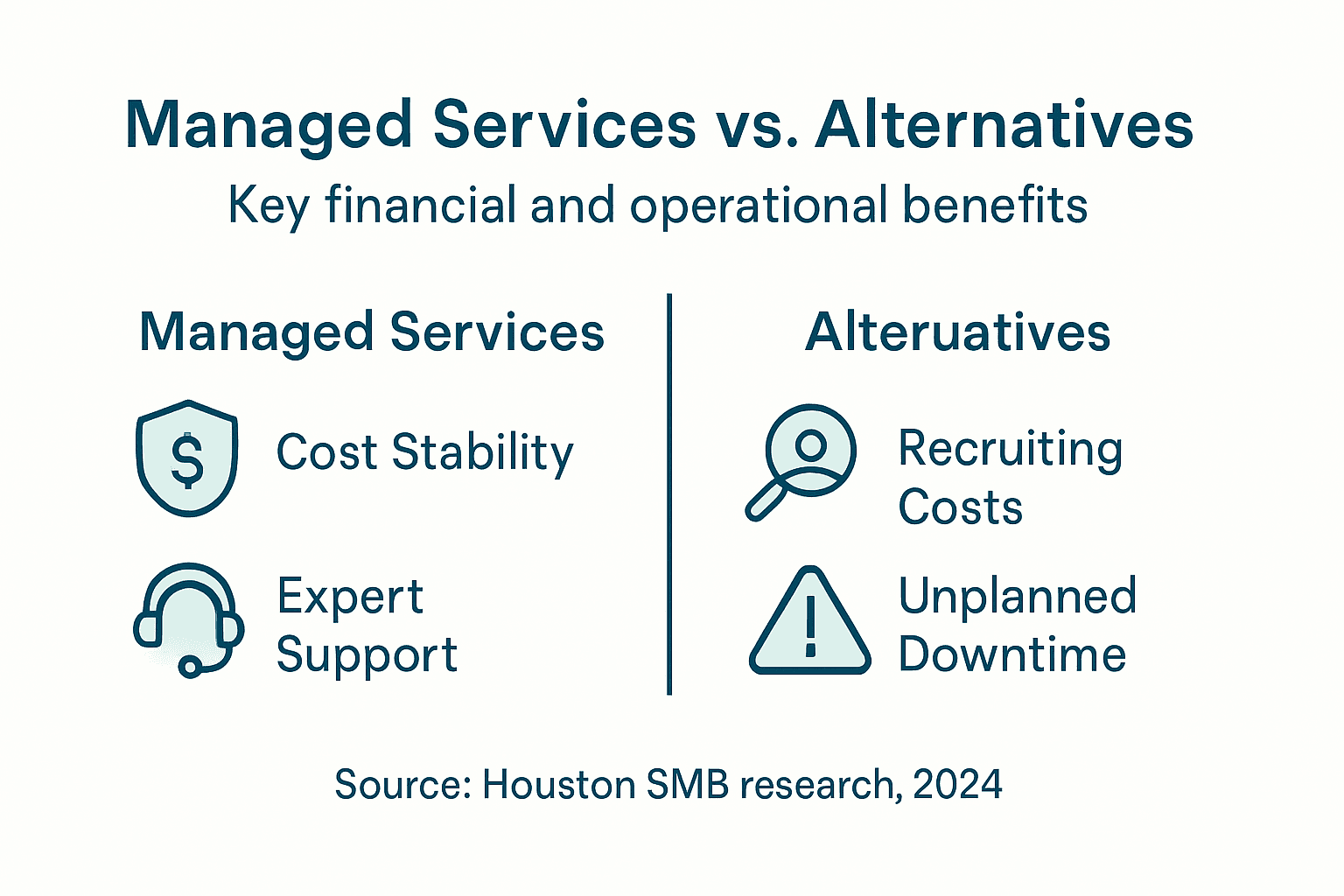 Infographic comparing managed services with alternatives