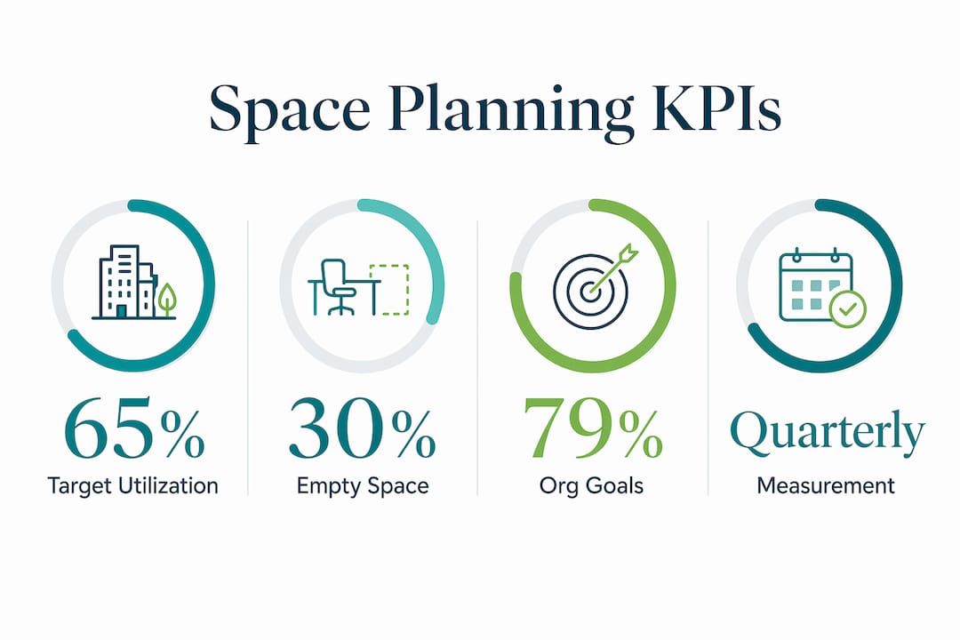 Infographic showing key space planning metrics