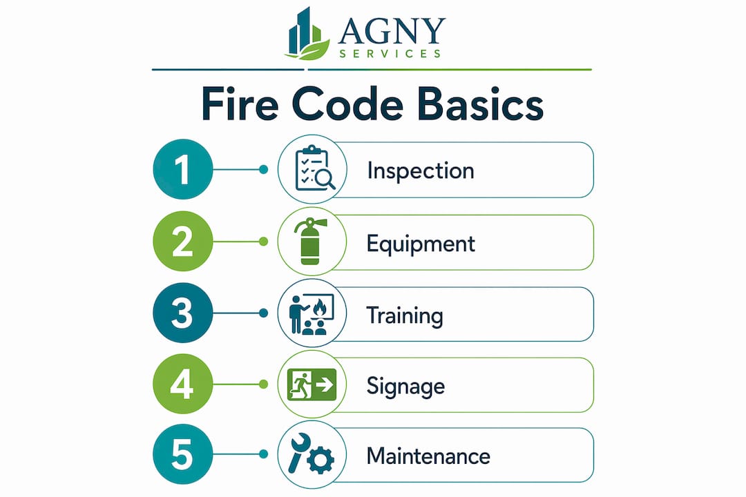 Infographic of five key fire code compliance steps