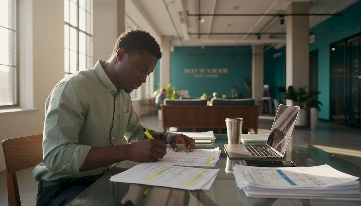 Man reviewing subcontractor qualification documents