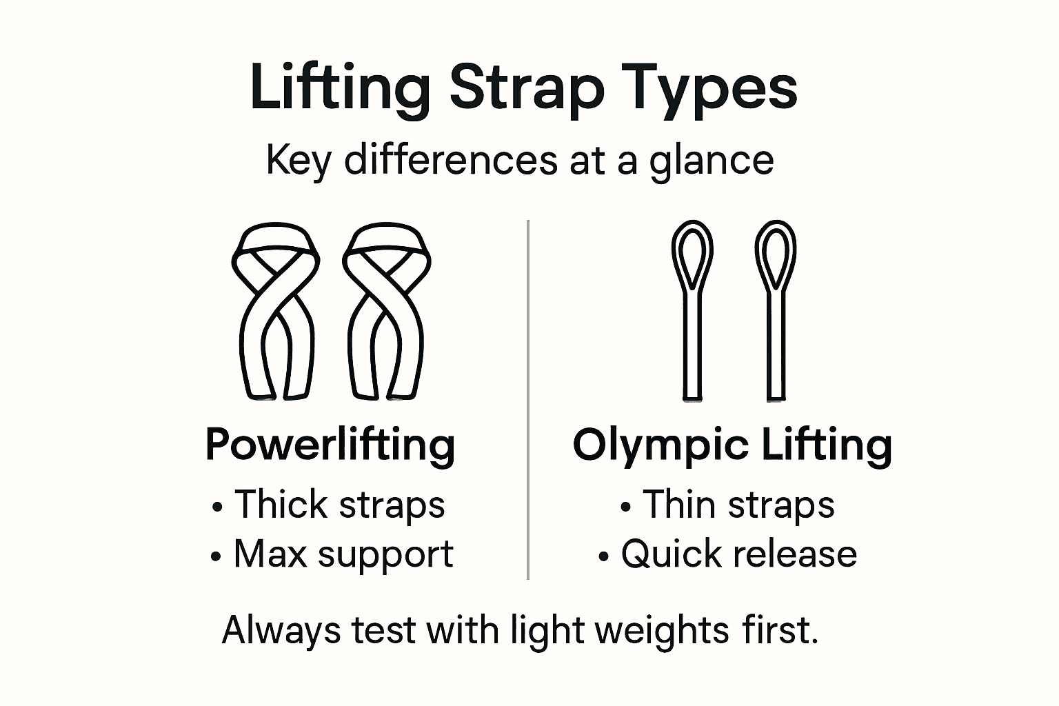 Infographic comparing lifting strap types