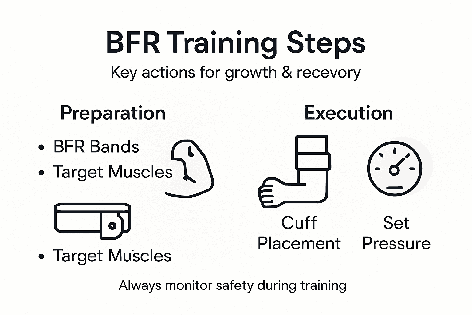 BFR training steps and safety infographic