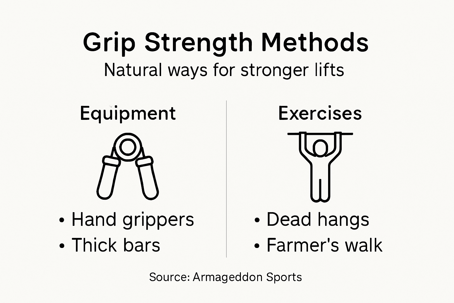 Infographic showing grip strength methods