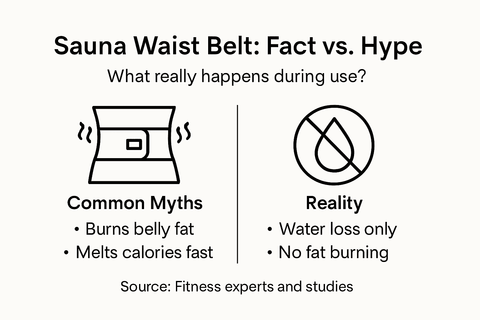 Infographic showing myths and facts about sauna belts