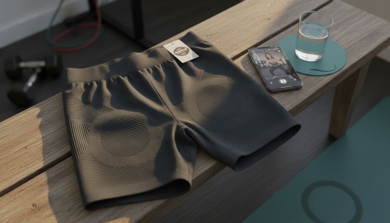 Close-up details of thigh shaper fabric