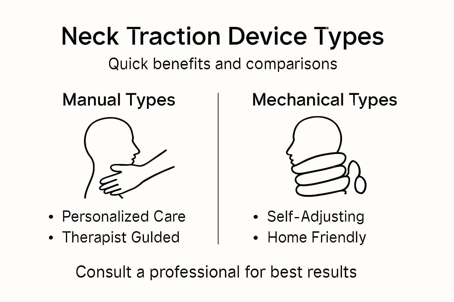 Infographic comparing neck traction device types
