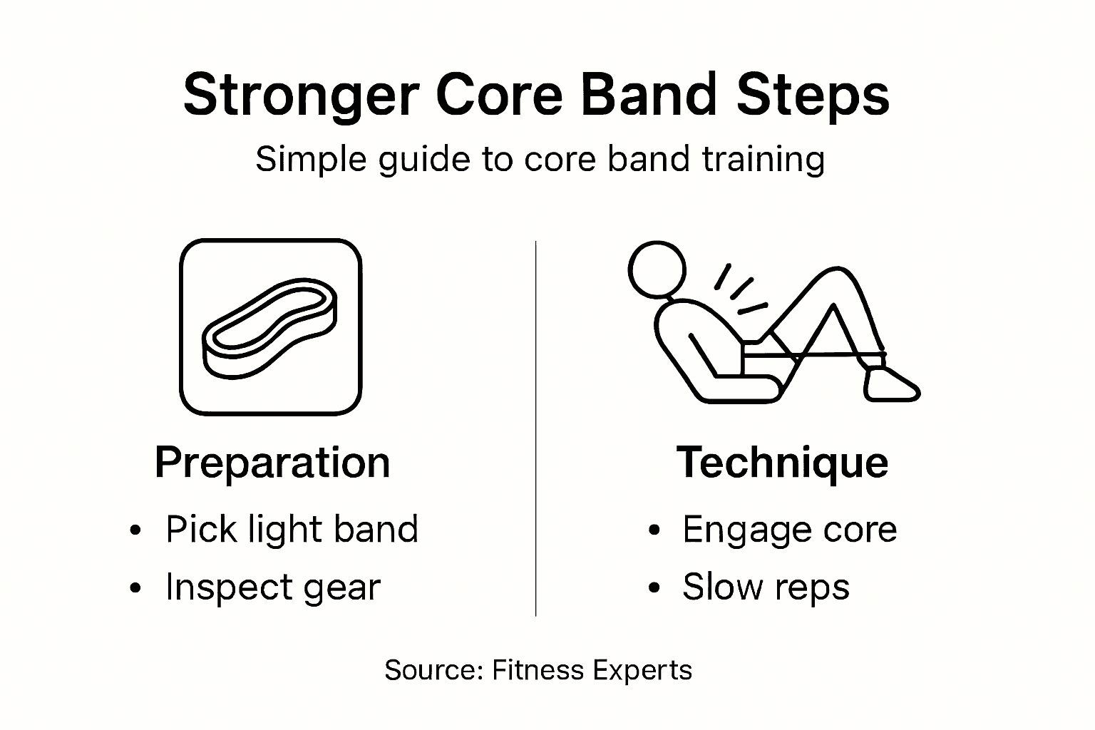 Infographic: resistance band core training steps