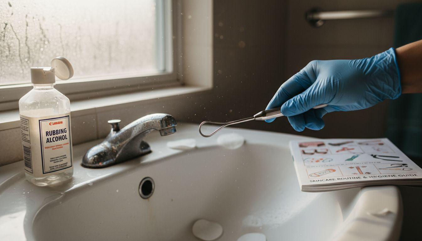 Close-up blackhead tool with hygiene items