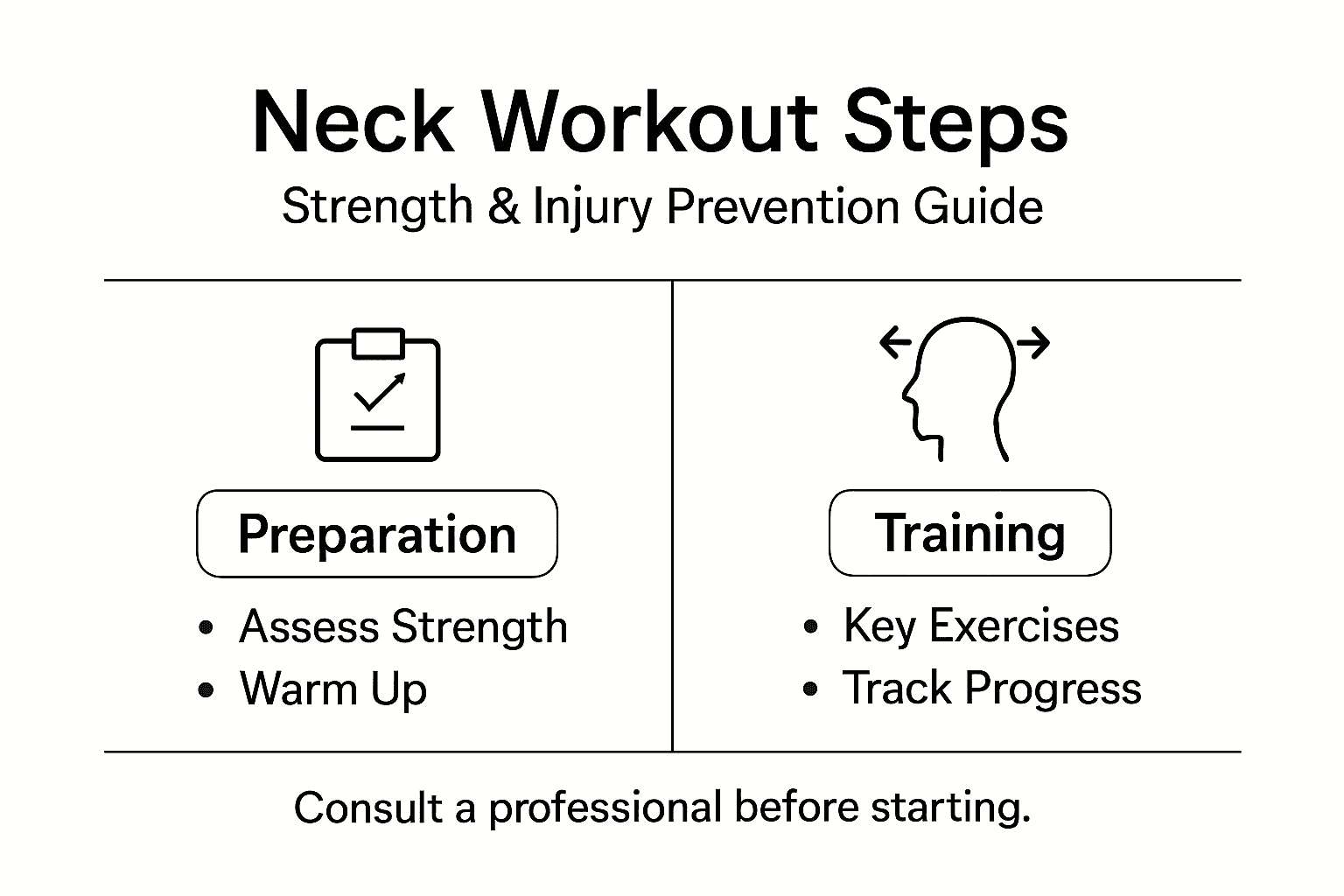 Infographic on neck workout steps for safety