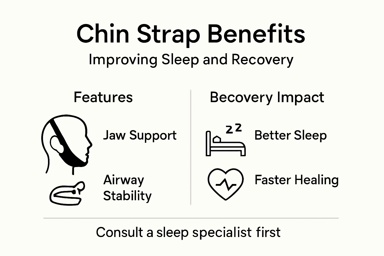 Infographic about chin strap sleep benefits