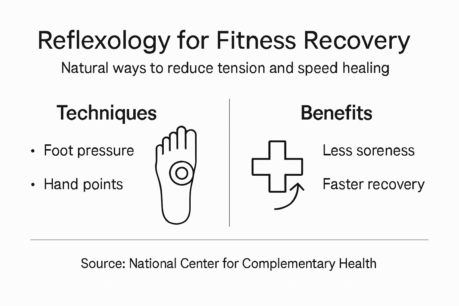 Infographic showing reflexology recovery techniques