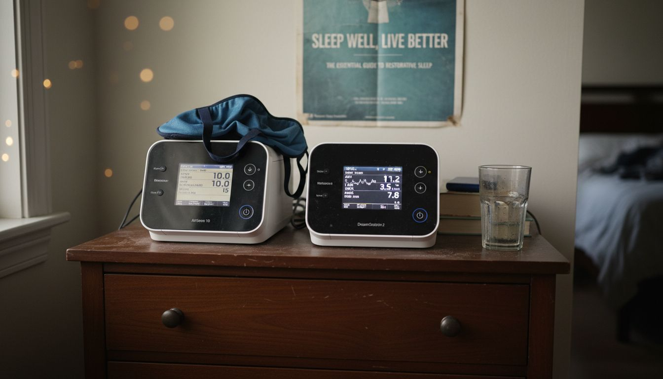 Two CPAP machines with display differences