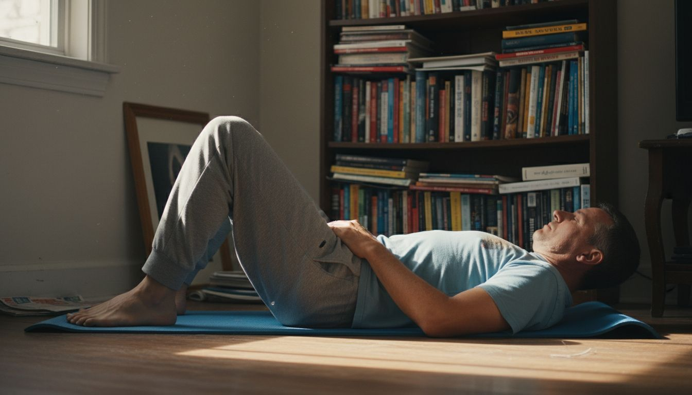 Man demonstrating Kegel exercise position