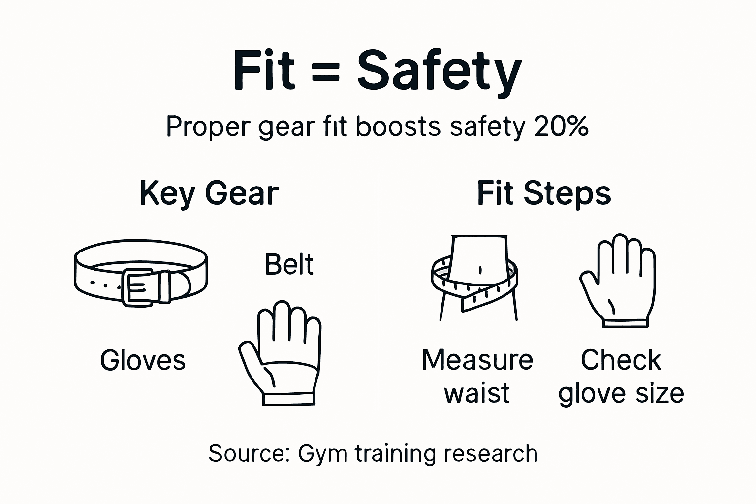 Infographic on weightlifting gear fit and safety