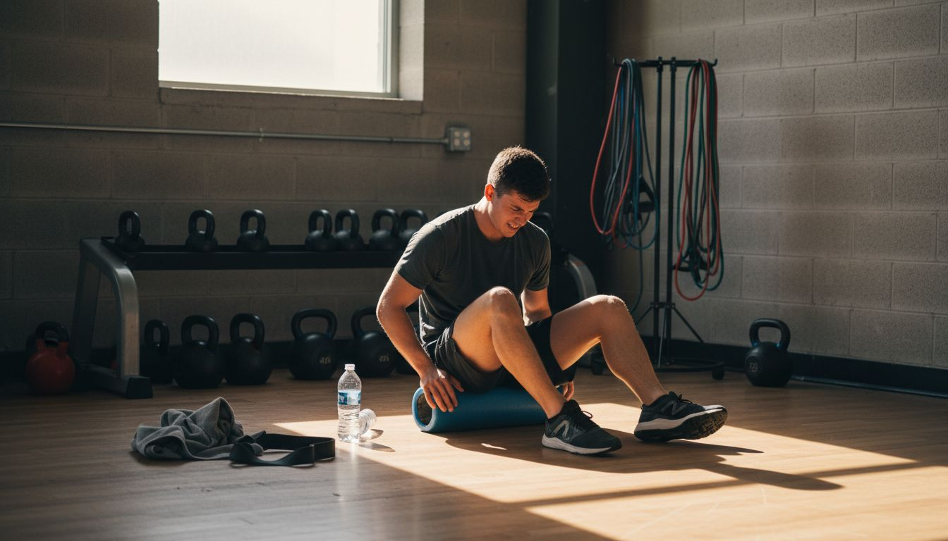 Man using foam roller for recovery