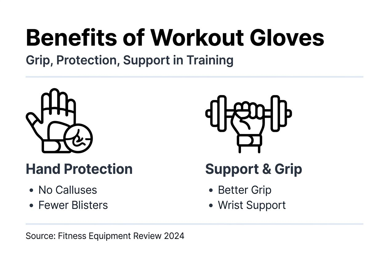 Infographic showing workout glove benefits