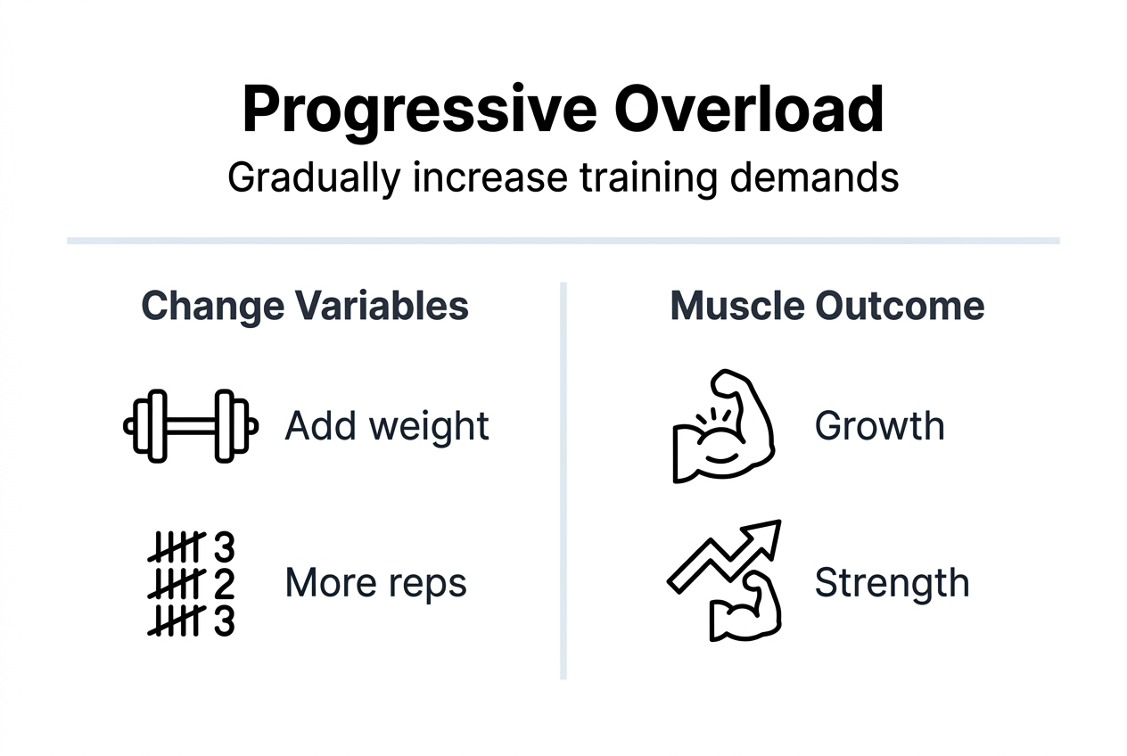 Infographic depicting progressive overload basics