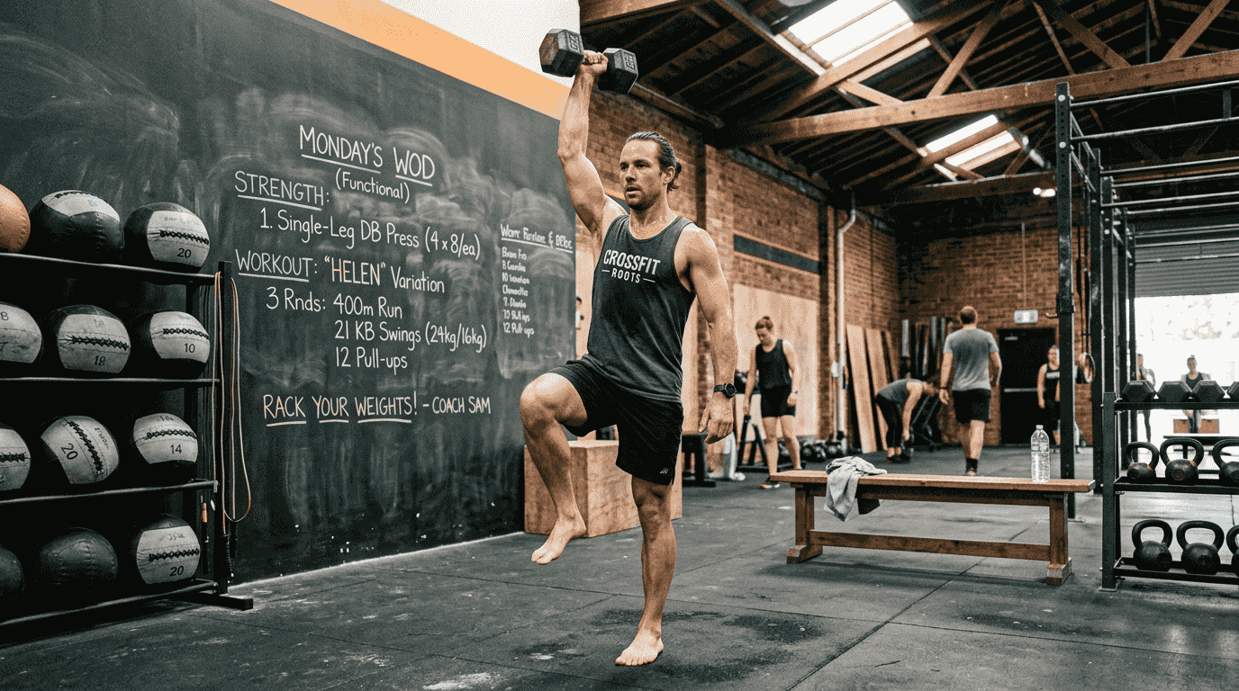 Man doing functional exercise in gym