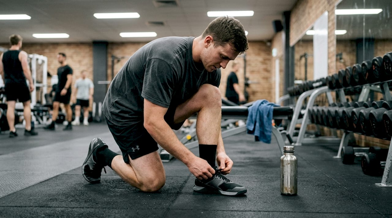 Athlete preparing for core stability workout