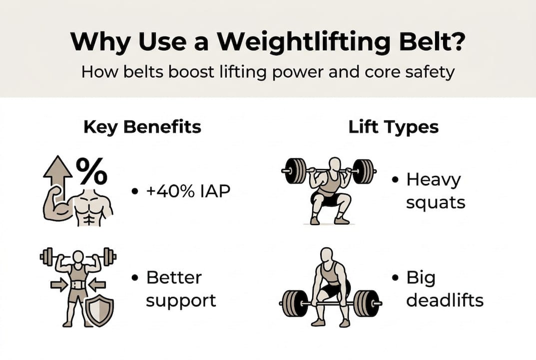 Infographic explains belt benefits and main lifts