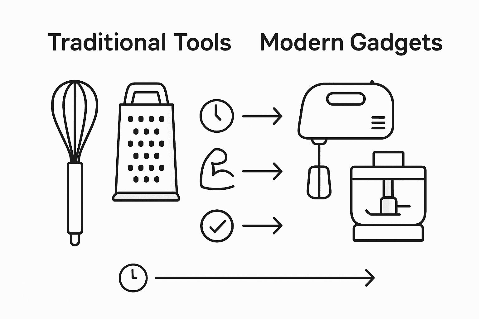 Infographic comparing gadgets and traditional tools