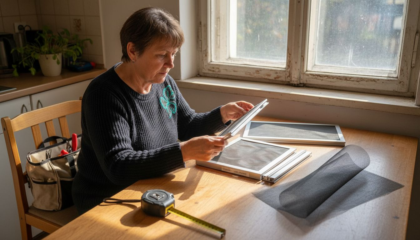 Žena upoređuje različite vrste mreža protiv komaraca, pokušavajući da pronađe onu koja će najbolje zaštititi njen dom od dosadnih insekata.