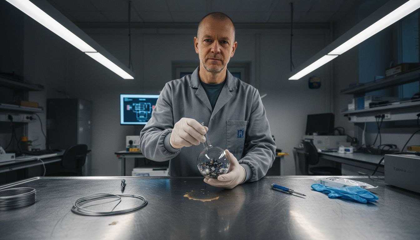 Ein Labor voller Silberdrähte und moderner Technik