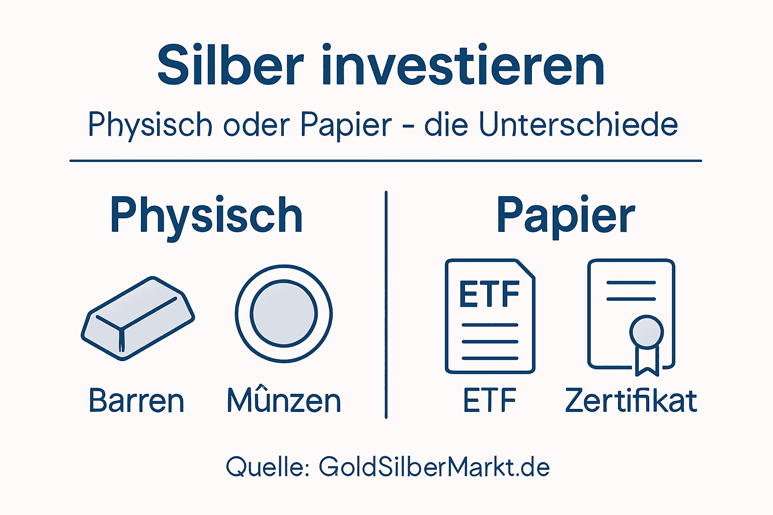 Übersicht: Was ist der Unterschied zwischen physischem Silber und Silber in Papierform?