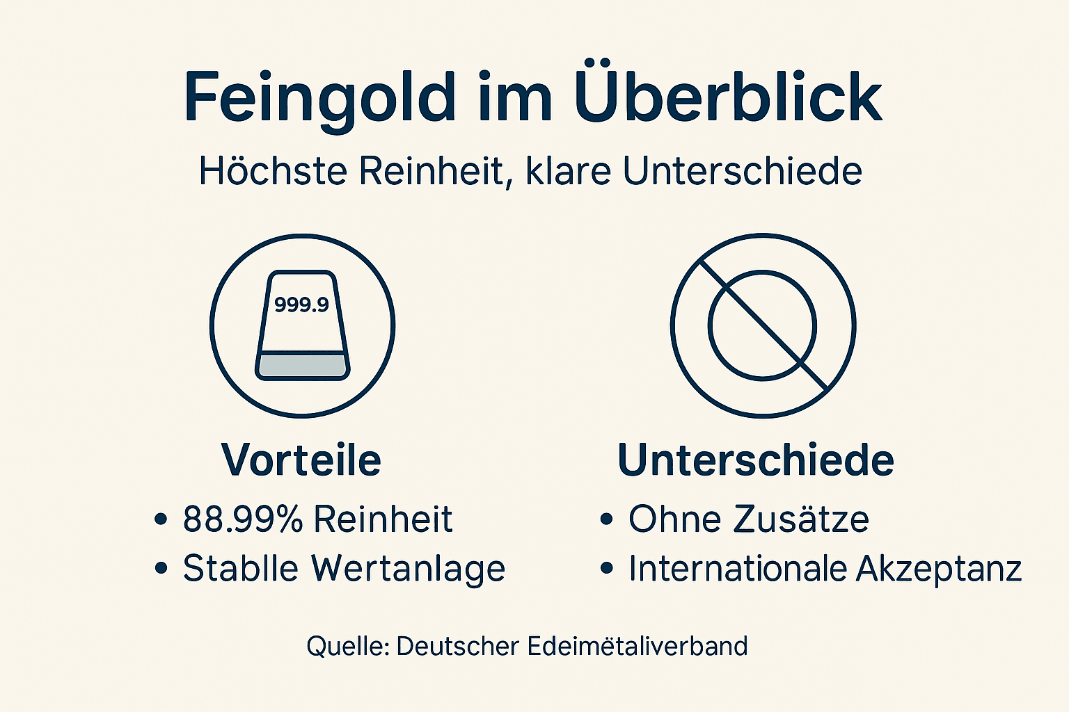 Übersichtliche Infografik: Die wichtigsten Vorteile und Unterschiede von Feingold auf einen Blick