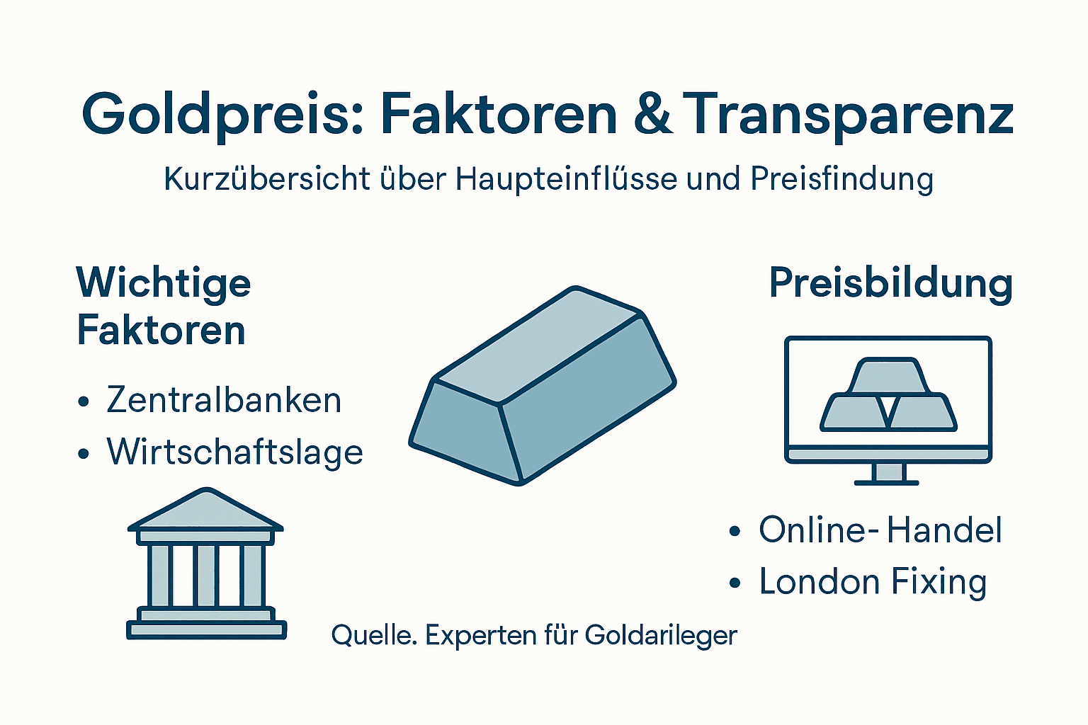 Infografik: Wie entsteht der Goldpreis? Einflussfaktoren und Einblick in die Preisbildung