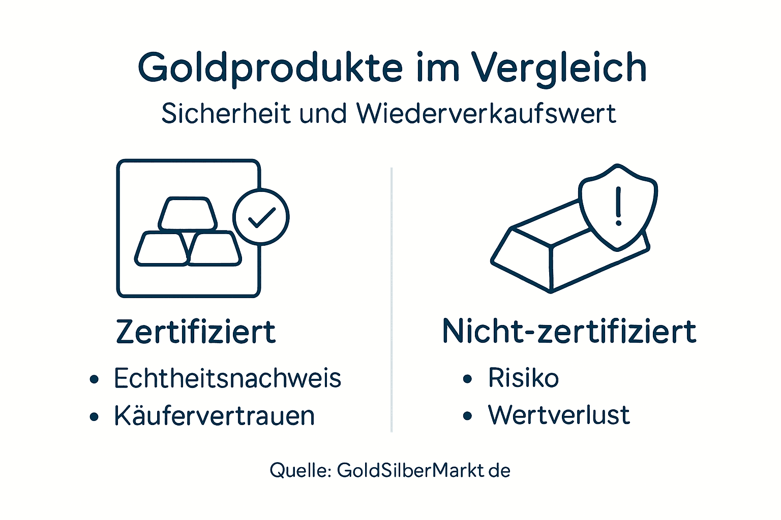Infografik: Goldprodukte – Sicherheit und Werterhalt im Überblick