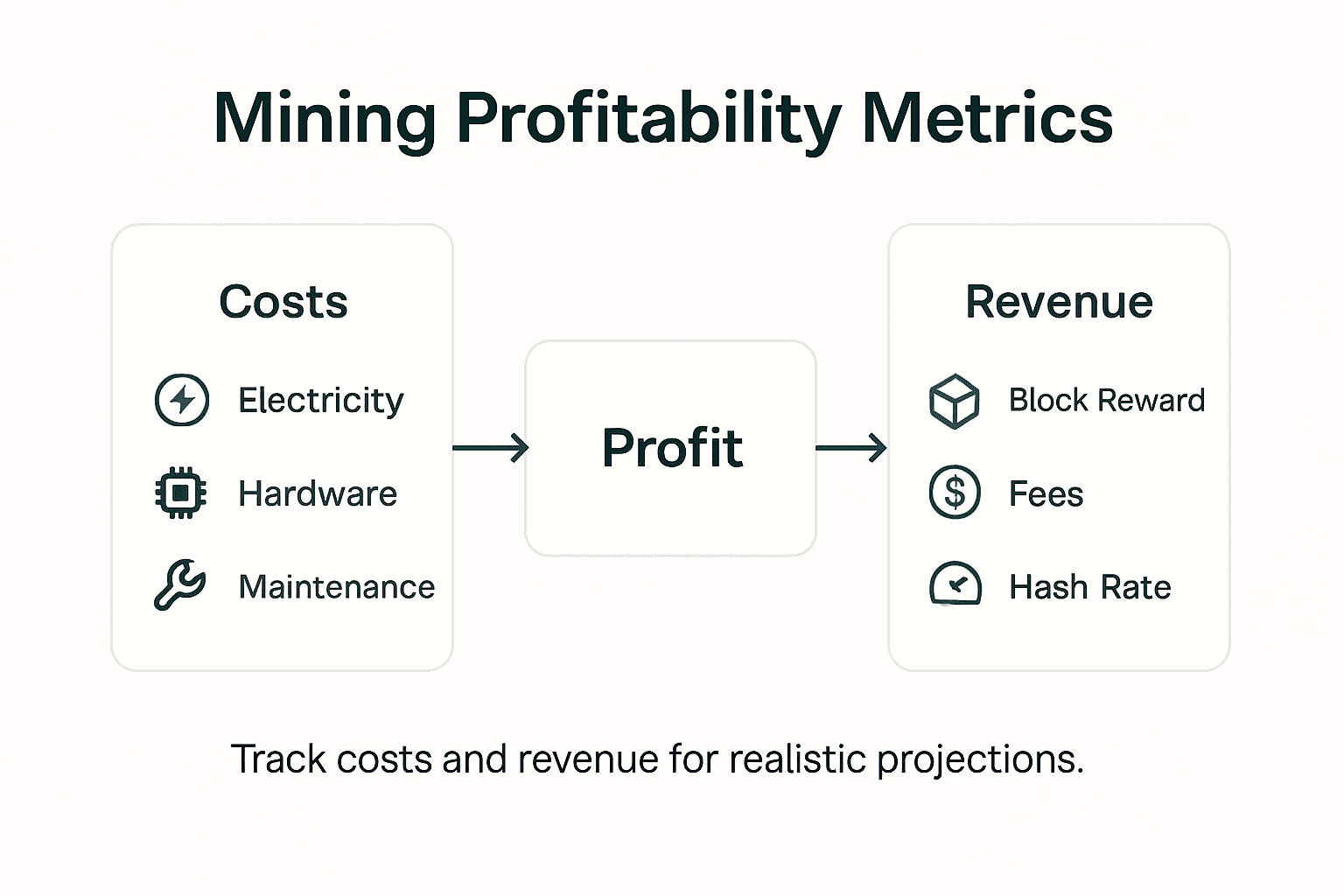Infographic on mining profitability factors