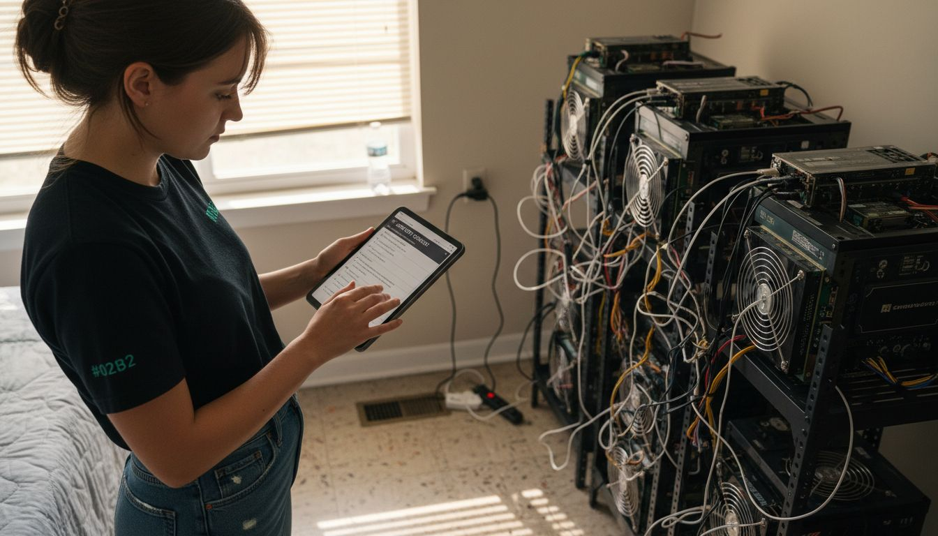 Miner running security checklist by mining rigs