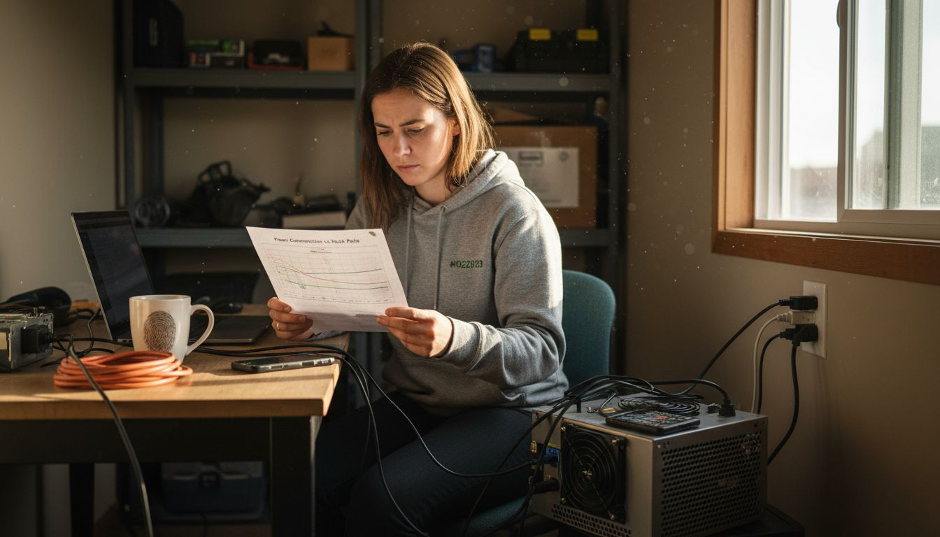 Woman matching ASIC specs to power use