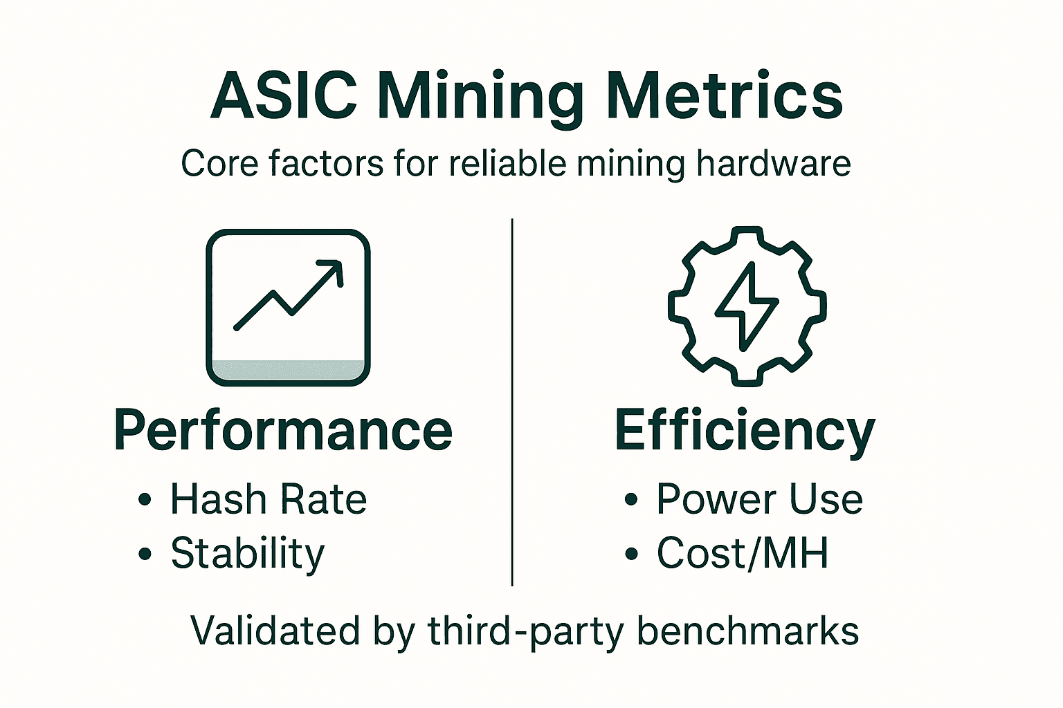 Infographic with ASIC mining key metrics