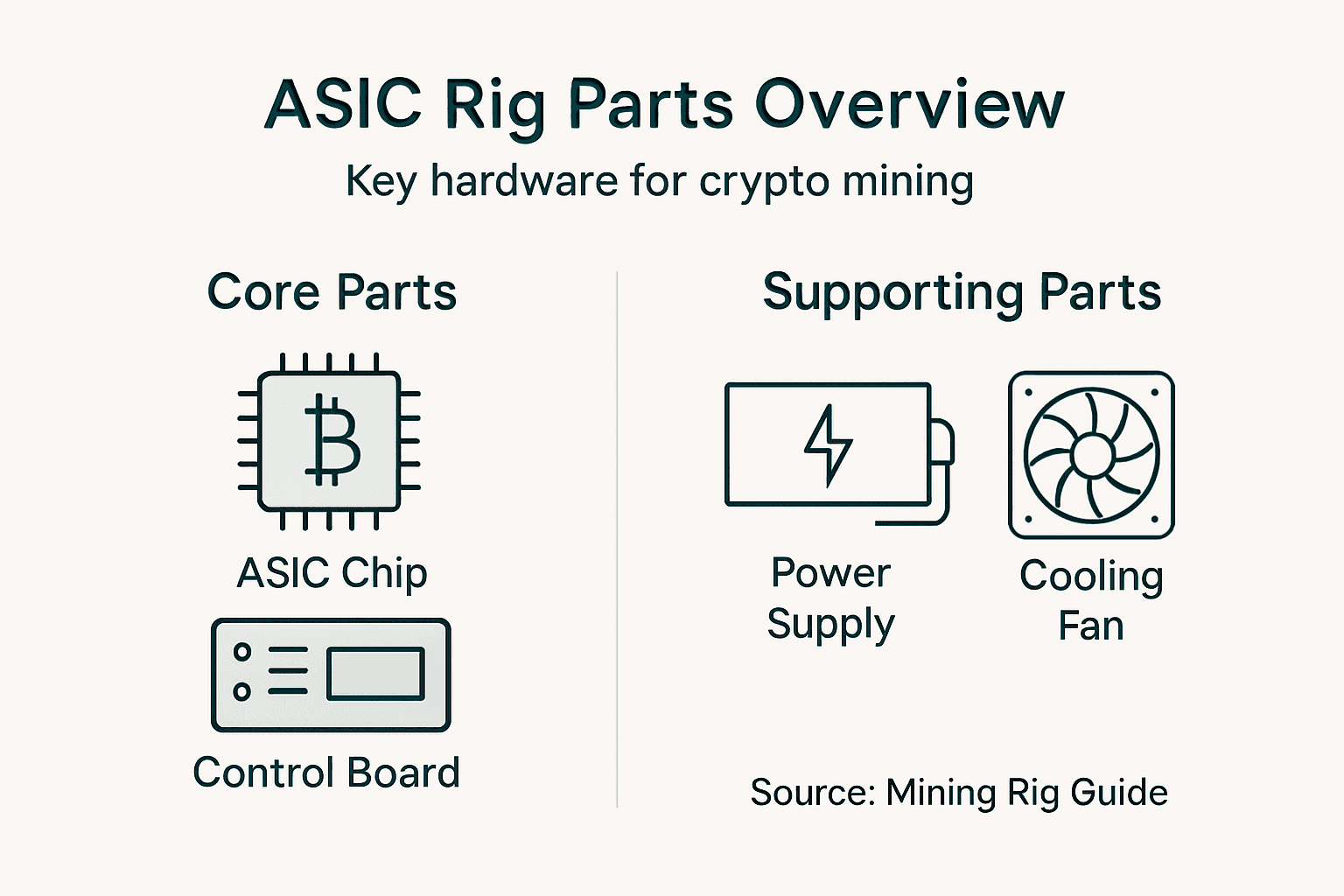 Infographic of ASIC rig key components